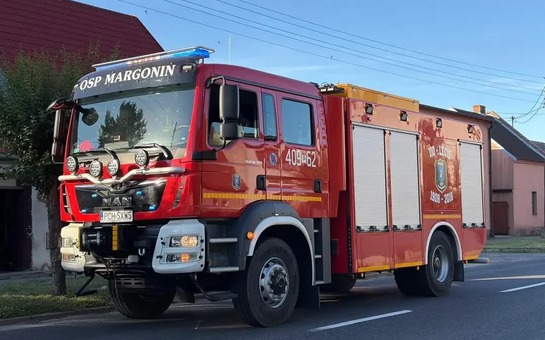 Alarm czujki tlenku węgla w Margoninie – interwencja OSP