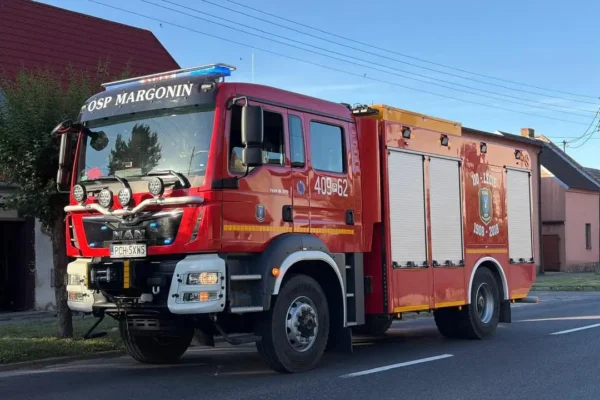 Alarm czujki tlenku węgla w Margoninie – interwencja OSP