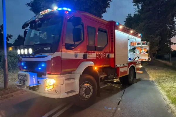 Poważne drzewo na drodze w Margoninie – interwencja OSP