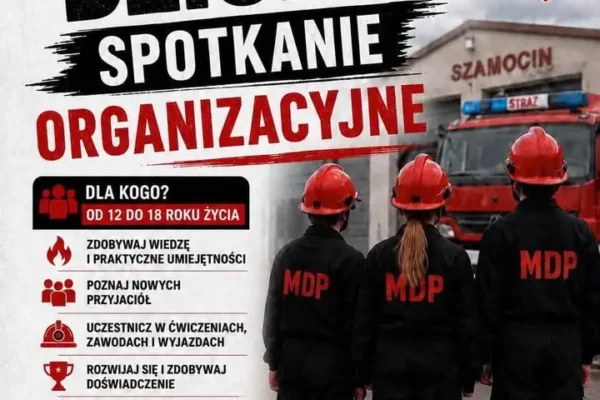 Spotkanie organizacyjne Młodzieżowej Drużyny Pożarniczej w Szamocinie już dziś