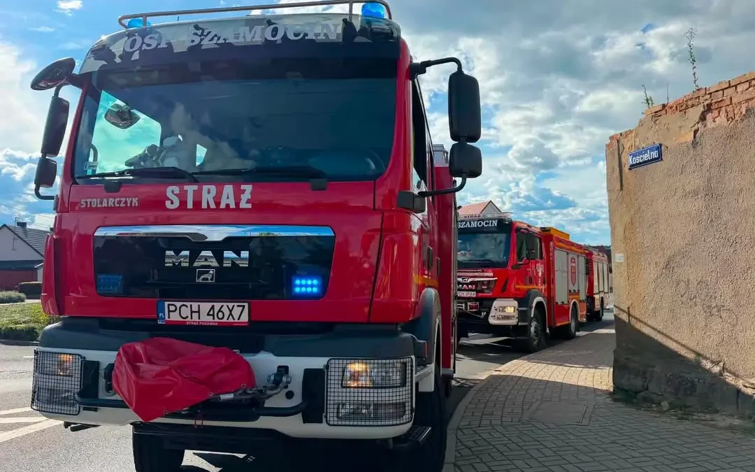 Wypadek motocyklisty w Szamocinie – interwencja służb