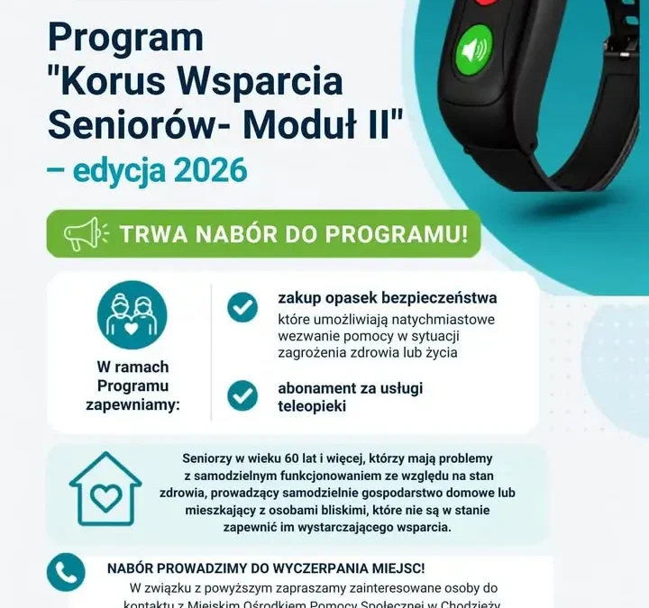 Rusza nabór do programu „Korpus Wsparcia Seniorów” – opaski bezpieczeństwa dla mieszkańców Chodzieży