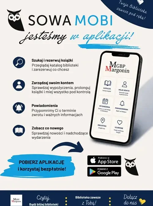 Miejsko-Gminna Biblioteka w Margoninie dostępna w aplikacji SOWA MOBI