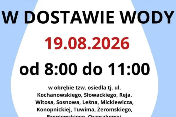 Utrudnienia w dostawie wody 19 sierpnia – wymiana zaworów na osiedlu