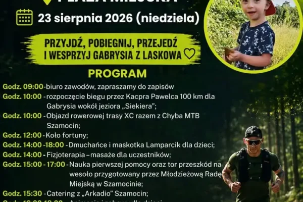 Bieg i festyn charytatywny dla Gabrysia z Laskowa już w niedzielę w Szamocinie