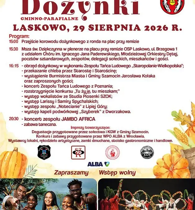 Dożynki Gminno-Parafialne w Laskowie – święto plonów 29 sierpnia