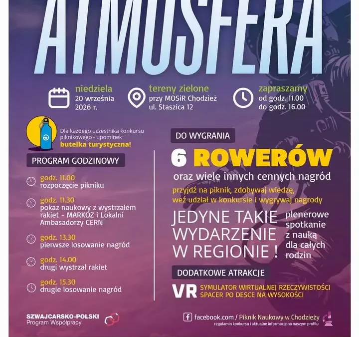 11. Piknik Naukowy w Chodzieży – nauka, zabawa i rowery do wygrania