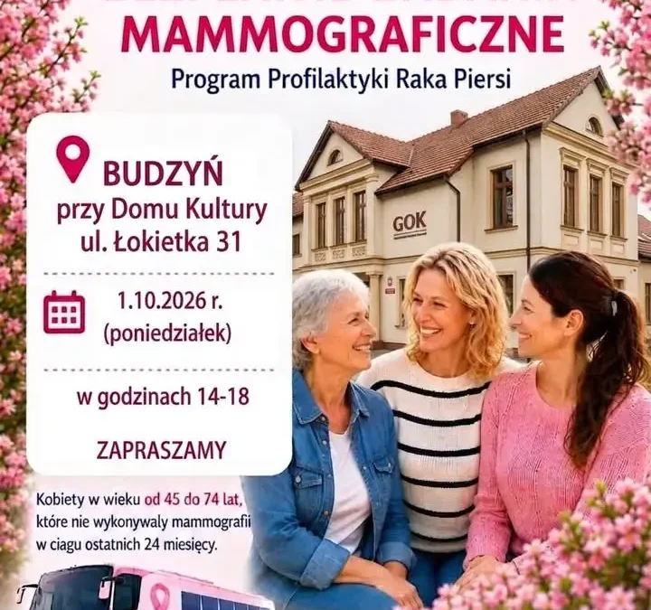 Bezpłatna mammografia w Budzyniu – 1 października 2026