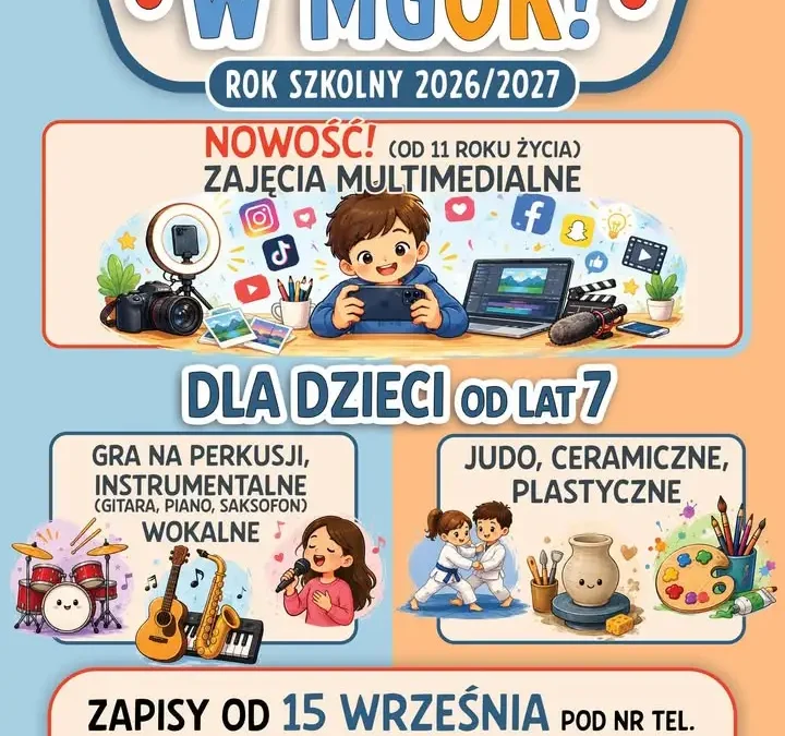MGOK Margonin ogłasza nabór na nowe zajęcia – ruszają zapisy