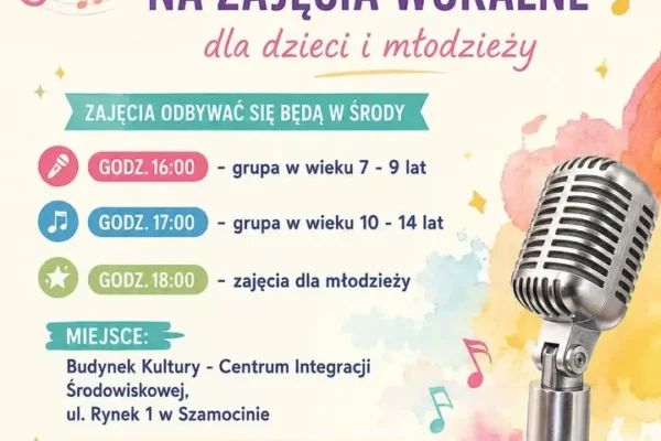 Zajęcia wokalne w Szamocinie – zapisy dla dzieci i młodzieży