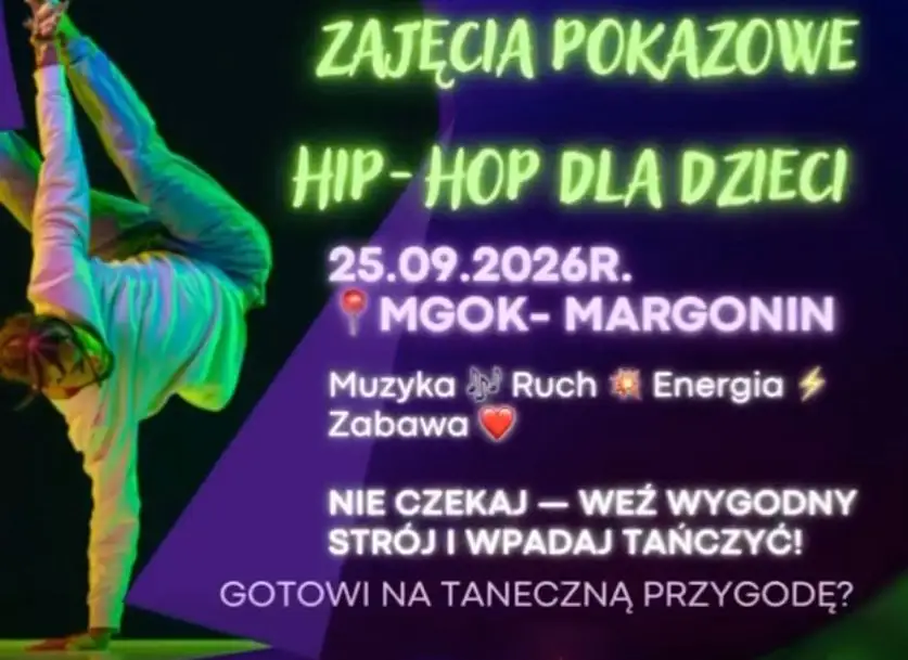 Hip-hop dla dzieci – zajęcia pokazowe w MGOK Margonin już 25 września