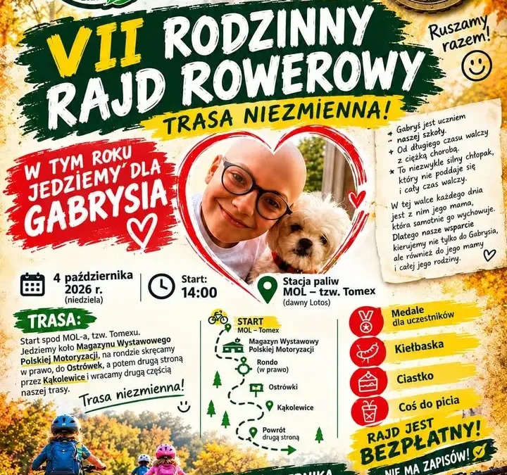 Rajd rowerowy w Gminie Budzyń – jedź i pomóż Gabrysiowi