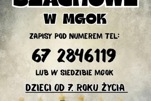 Zajęcia szachowe w Miejsko-Gminnym Ośrodku Kultury – zapisy od listopada