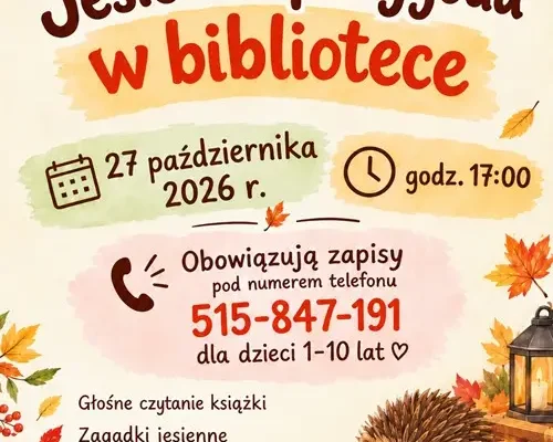Jesienna przygoda w bibliotece w Margoninie – zaproszenie dla dzieci