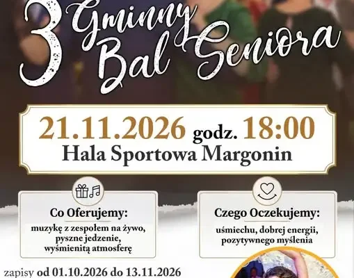 III Gminny Bal Seniora w Margoninie – zapisy trwają do 13 listopada