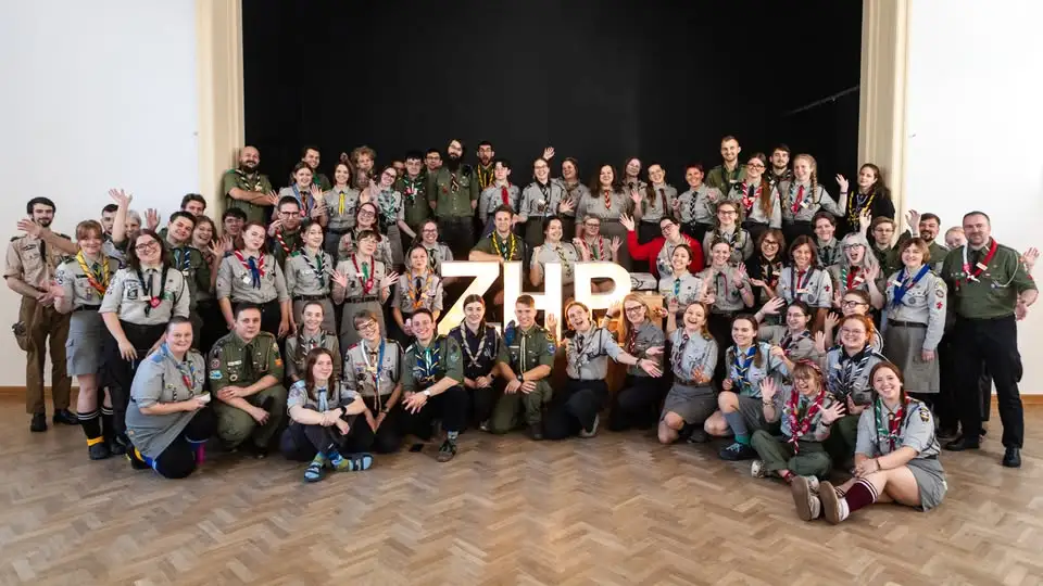 Drużynowa z Chodzieży na biwaku przygotowawczym przed Światowym Jamboree Skautowym