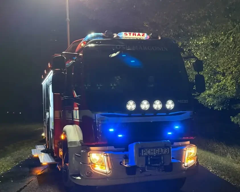 Wypadek drogowy w Studźcach – akcja służb ratunkowych