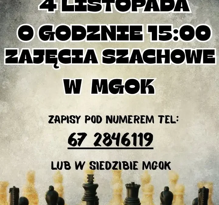 Szachowe wtorki w MGOK Margonin – ruszają zapisy na nowy cykl zajęć